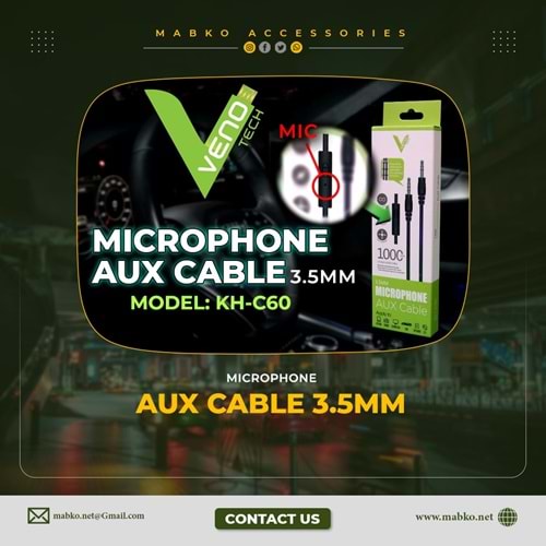 AUX CABLE WITH MIC